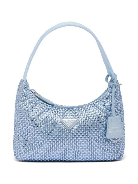 prada shoulder bag crystal|Prada re edition crystal bag.